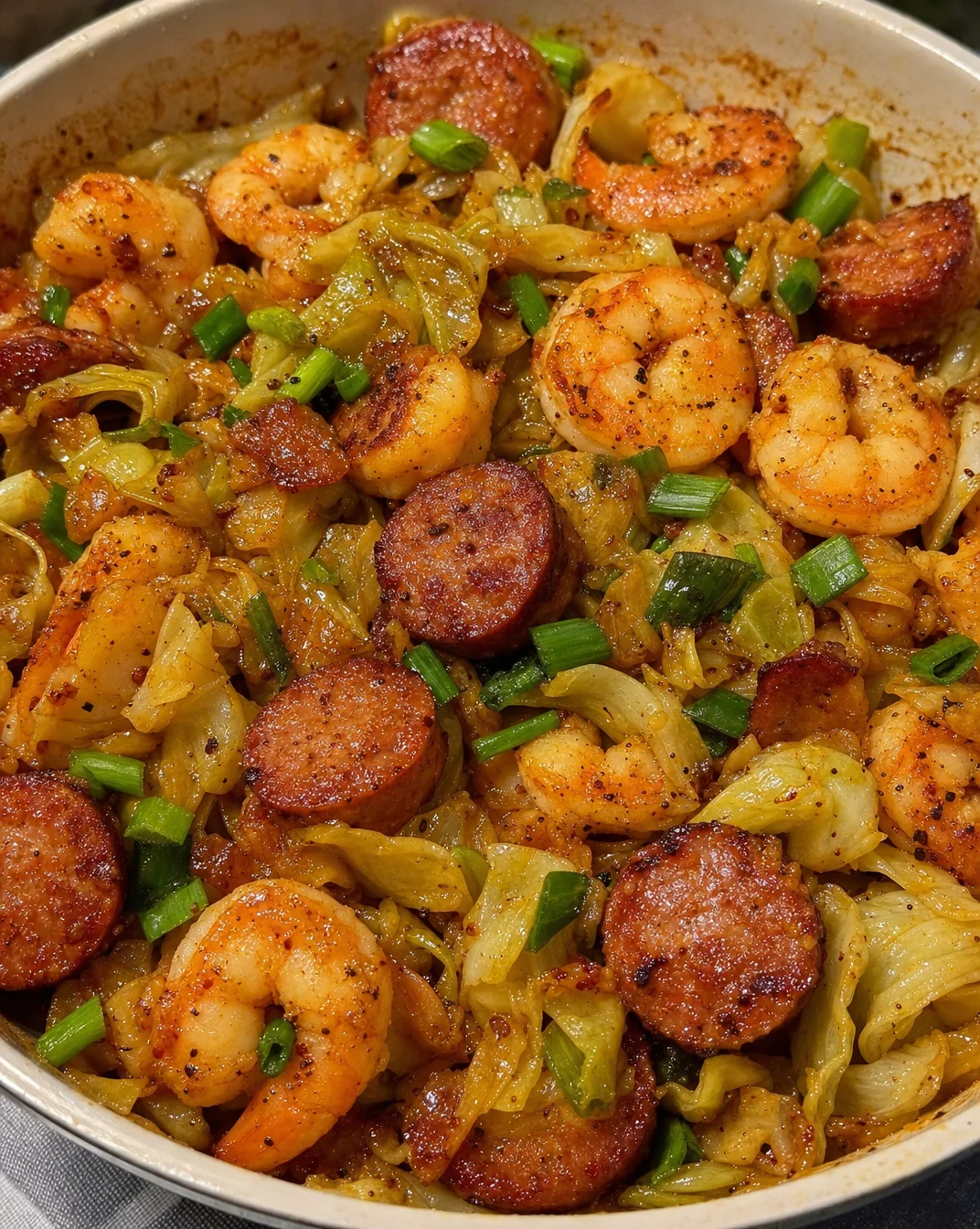 Fried Cabbage with Shrimp and Sausage: Easy Comfort Food Delight