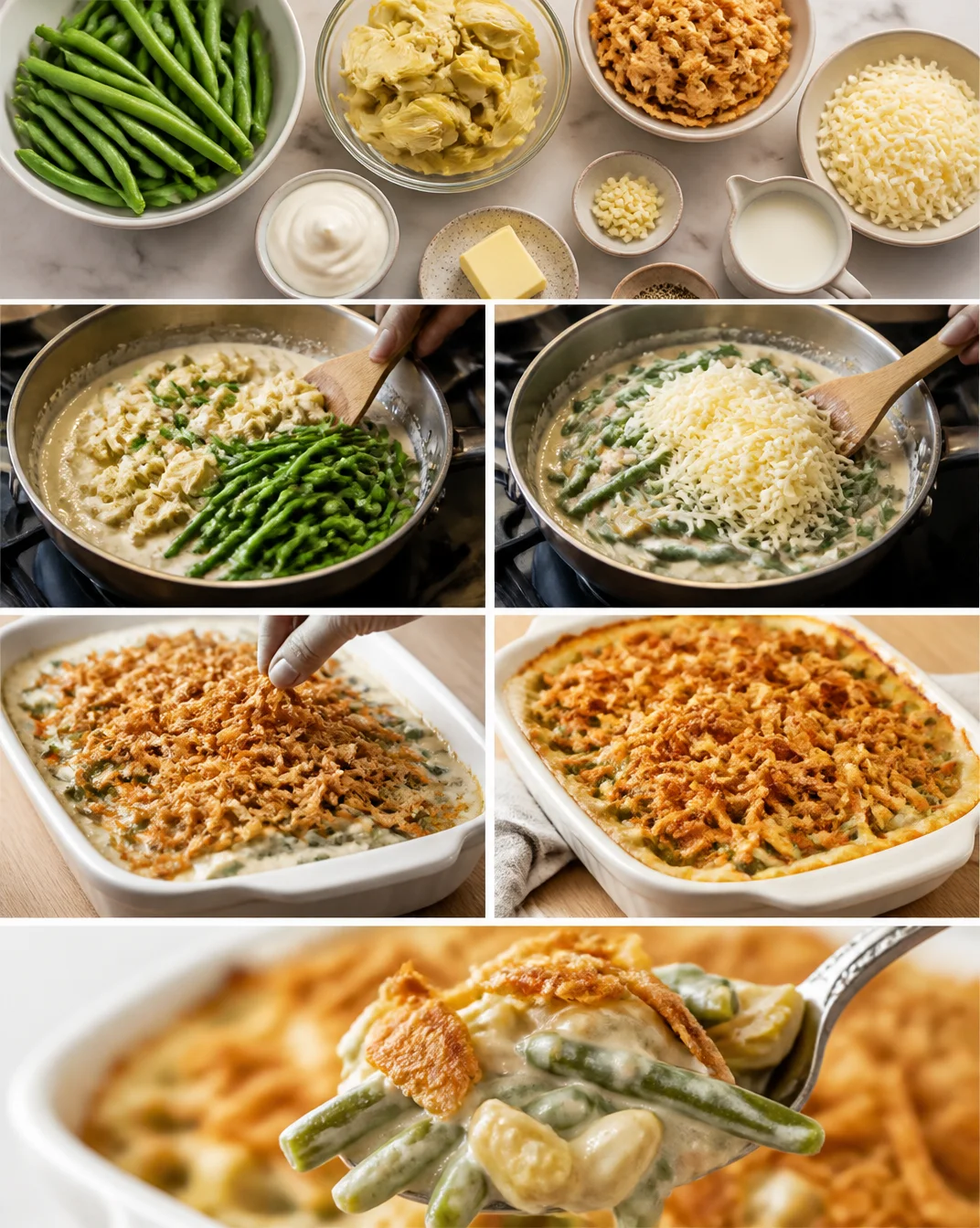 Homemade Stovetop Green Bean Casserole: A Chic Twist on a Classic Holiday Dish | Sweet Green Bean Casserole, Green Bean Casserole with Artichokes, Green Bean Artichoke Casserole All Recipes