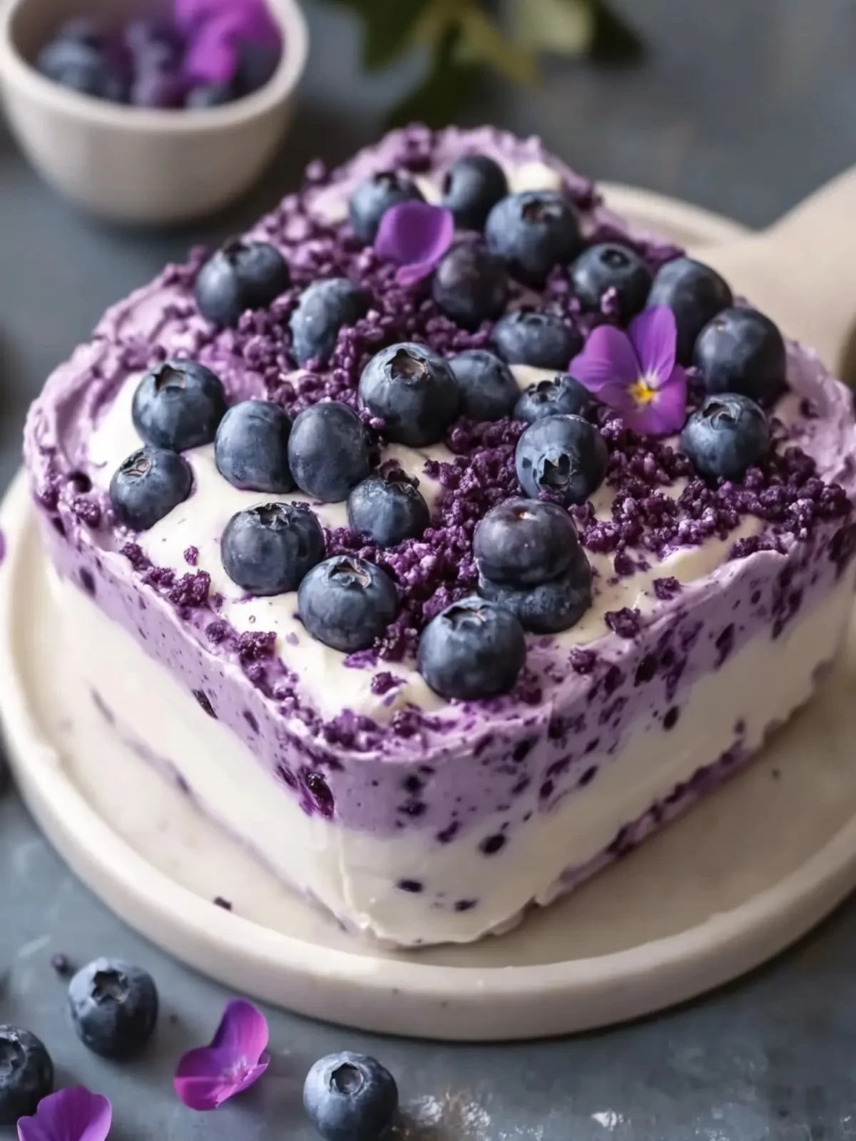 No-Bake Blueberry Yogurt Cake for Effortless Indulgence