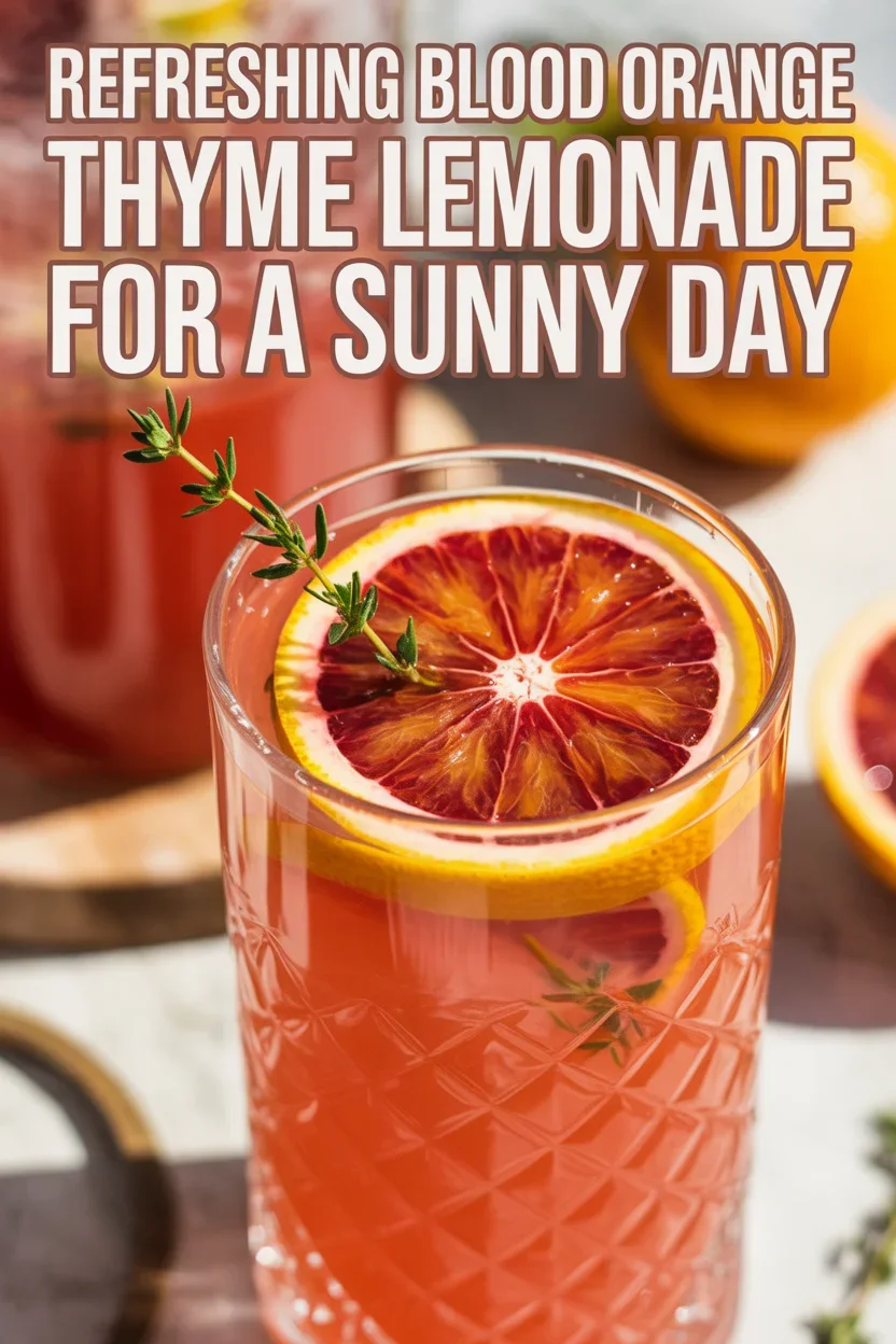 Refreshing Blood Orange Thyme Lemonade for a Sunny Day