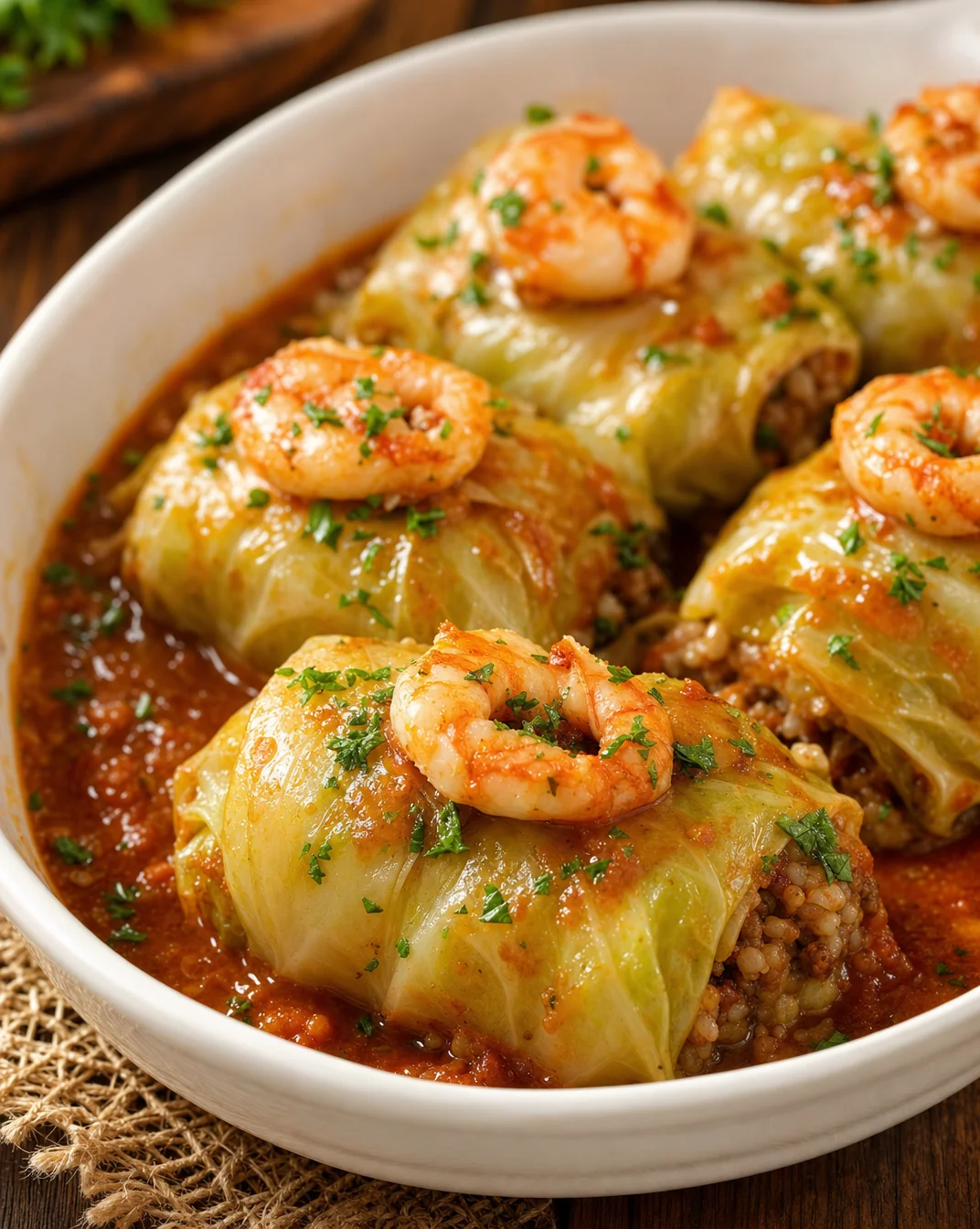 Shrimp and Beef Stuffed Cabbage Rolls: A Flavorful Delight Awaiting You