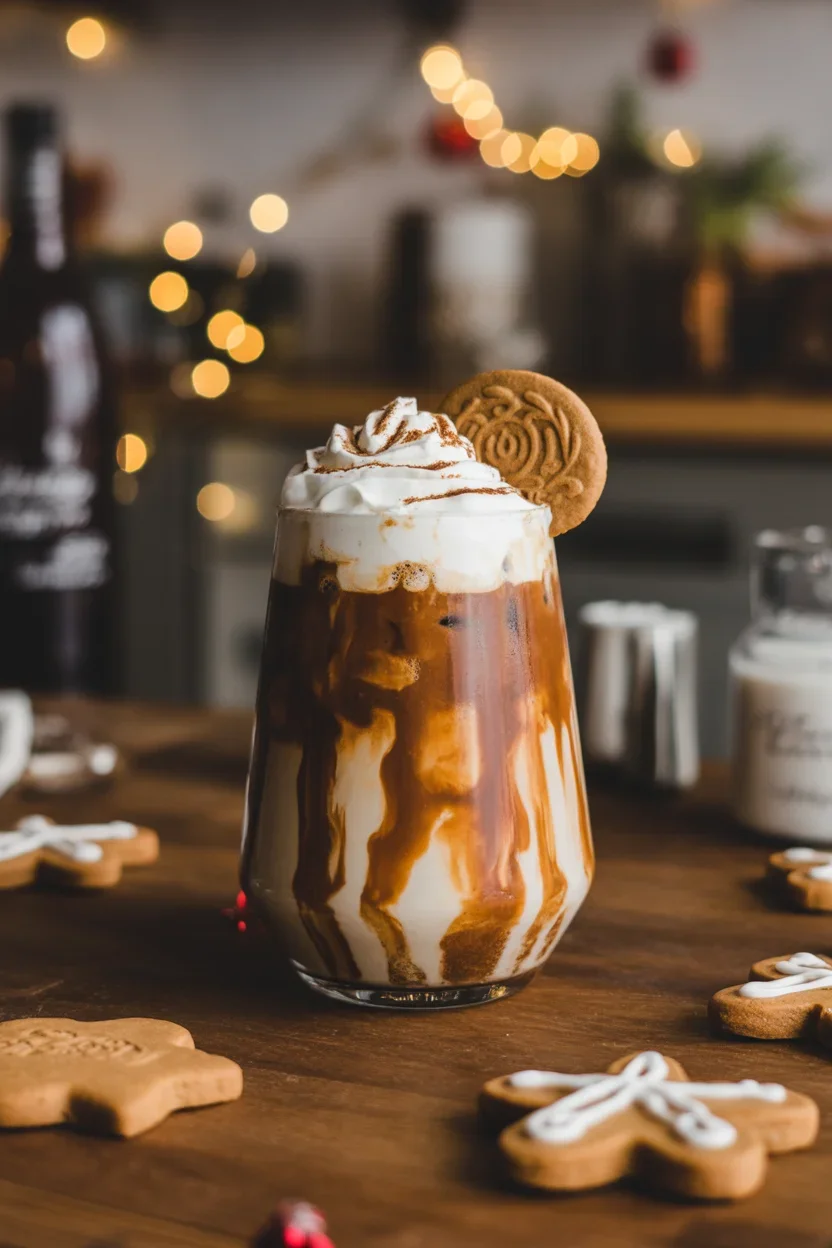 Sip on This Cozy Iced Gingerbread Oatmilk Chai Latte {Starbucks Copycat}