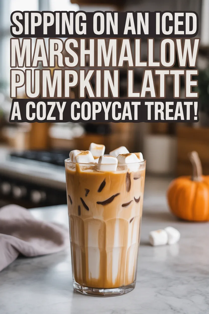 Sipping on an Iced Marshmallow Pumpkin Latte - A Cozy Copycat Treat!