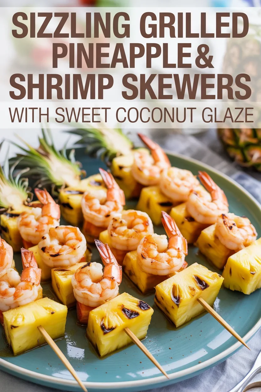 Sizzling Grilled Pineapple & Shrimp Skewers with Sweet Coconut Glaze