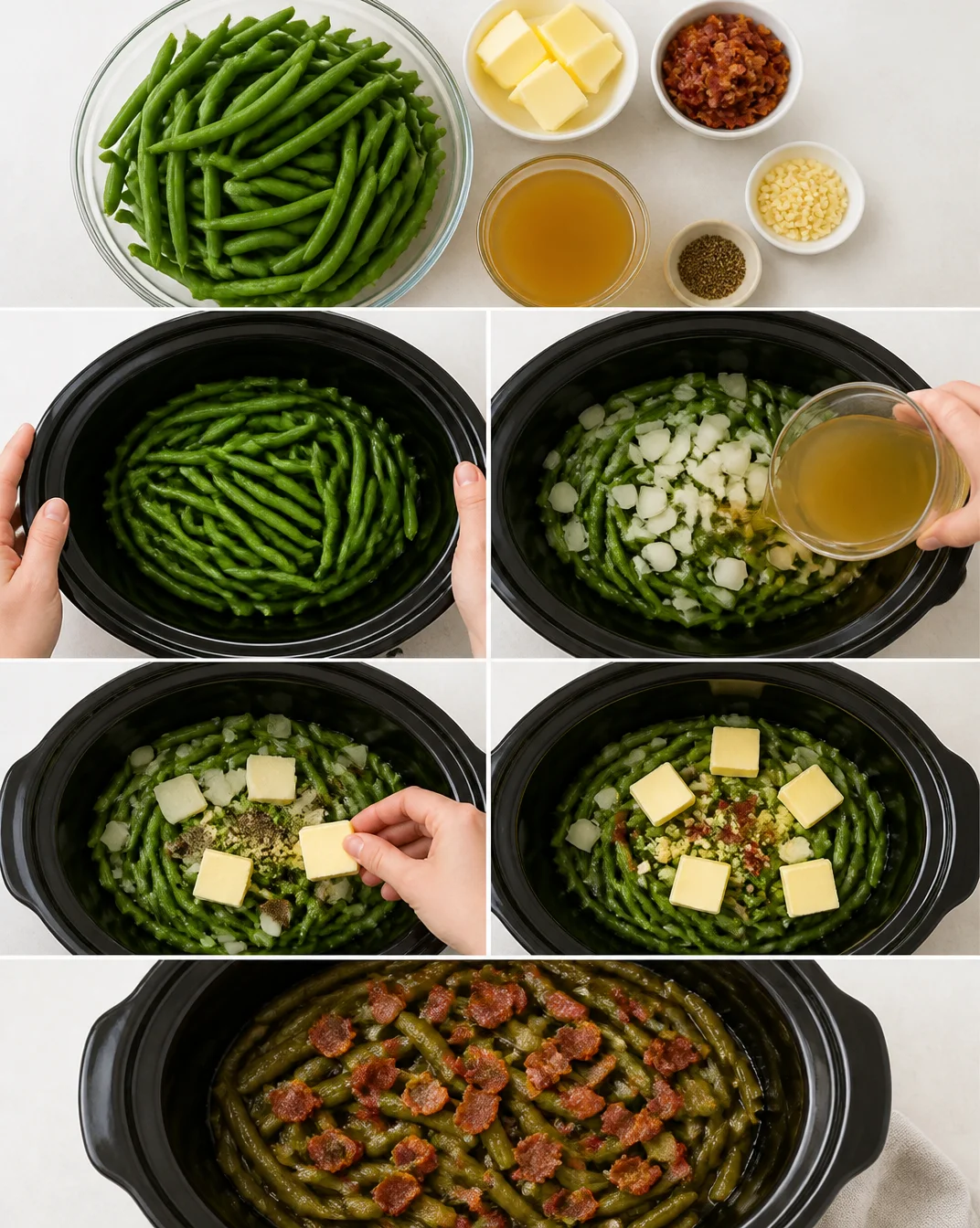 Slow Cooker Green Beans Recipe | Green Beans in Crockpot, Fresh Green Bean Recipes for Crockpot, Canned Beans Recipe